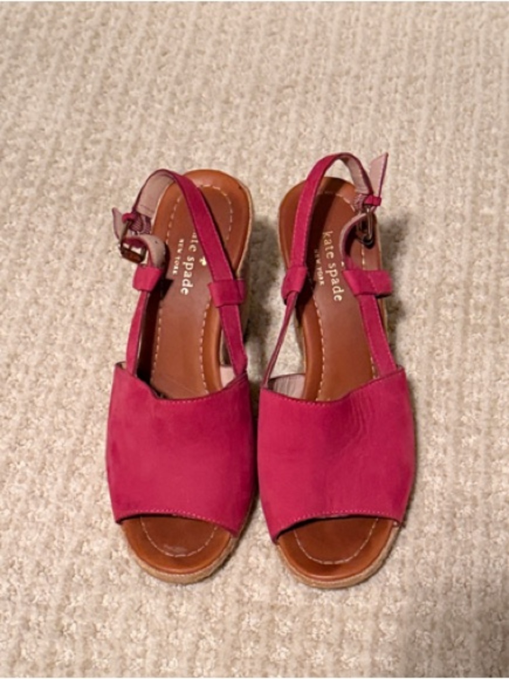 kate spade Pink Suede Open-Toe Slingback Sandals